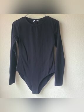 MANGOPOP Black Long-Sleeve Women's  One-Piece Bodysuit Size S